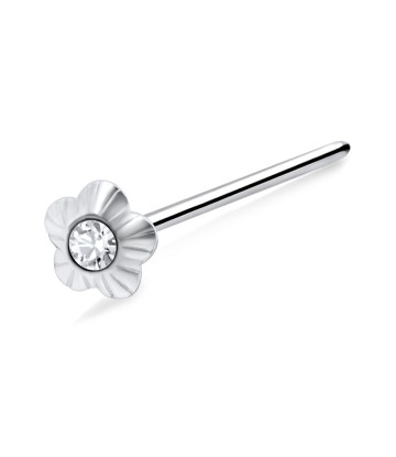 Stone Flower Shaped Straight Nose Stud NSKA-20